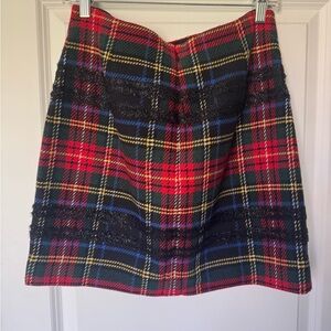 J. Crew Red and Blue Plaid Mini Skirt